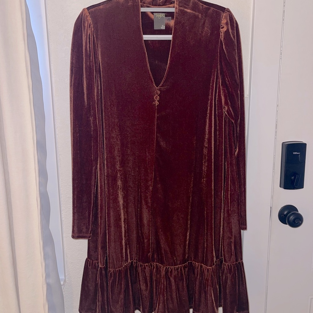 Orange velvet mid dress/top